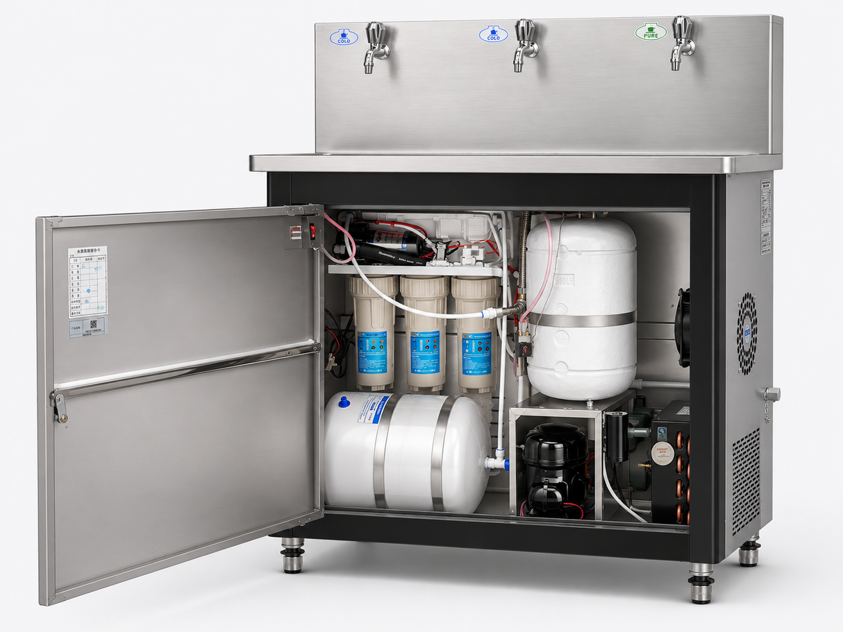 Commercial Water Dispenser with 400 GPD RO System