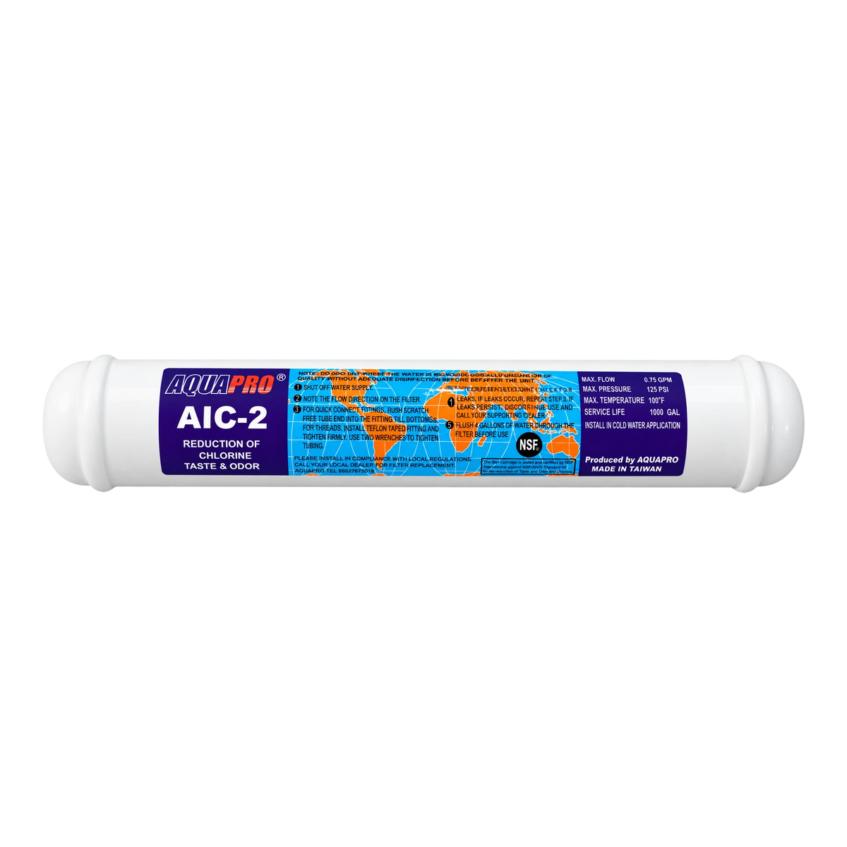 AQUAPRO AIC-2 inline post-carbon filter