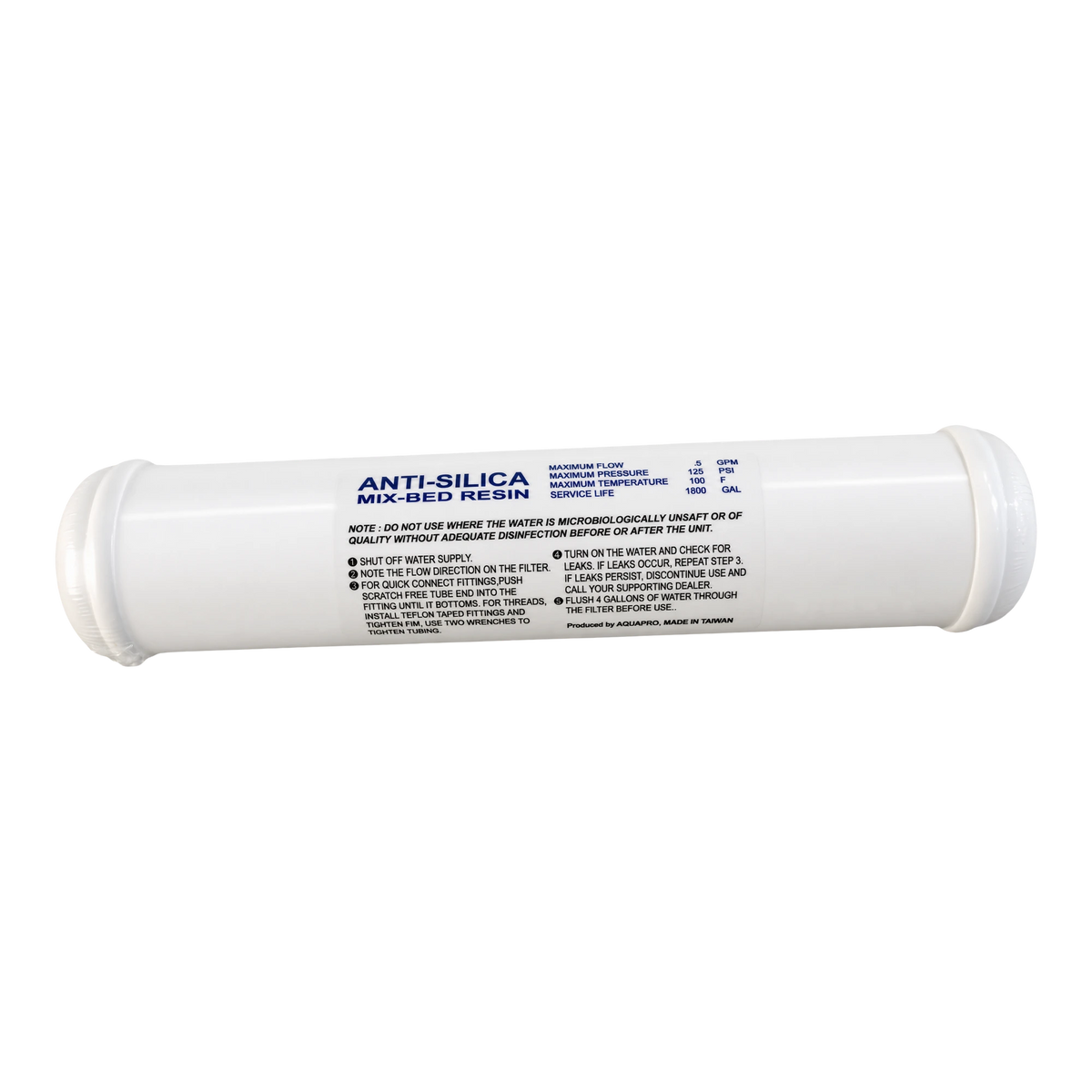 AQUAPRO AMIC inline anti-silica mix-bed resin filter