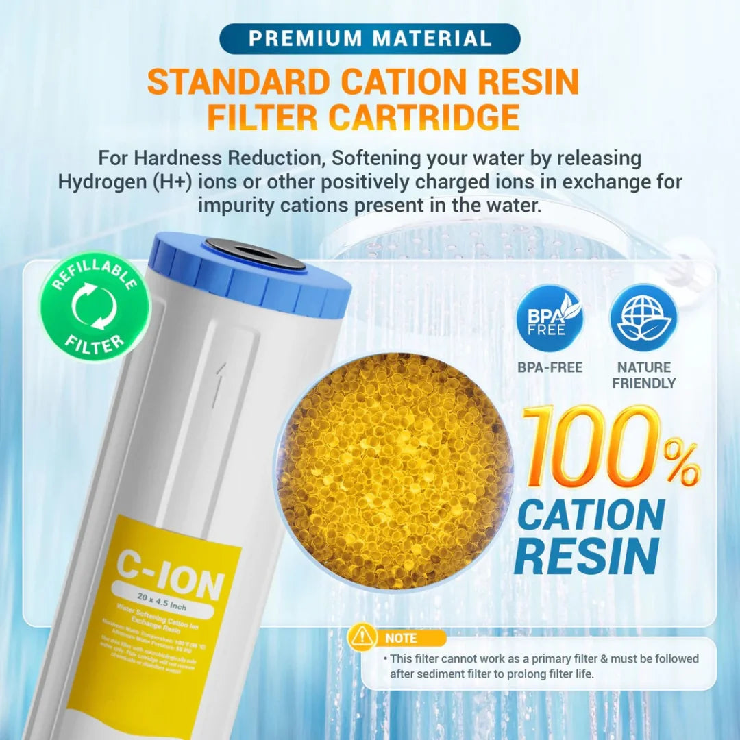 Cation Resin Filter Cartridge (Refillable) 20"x4.5"