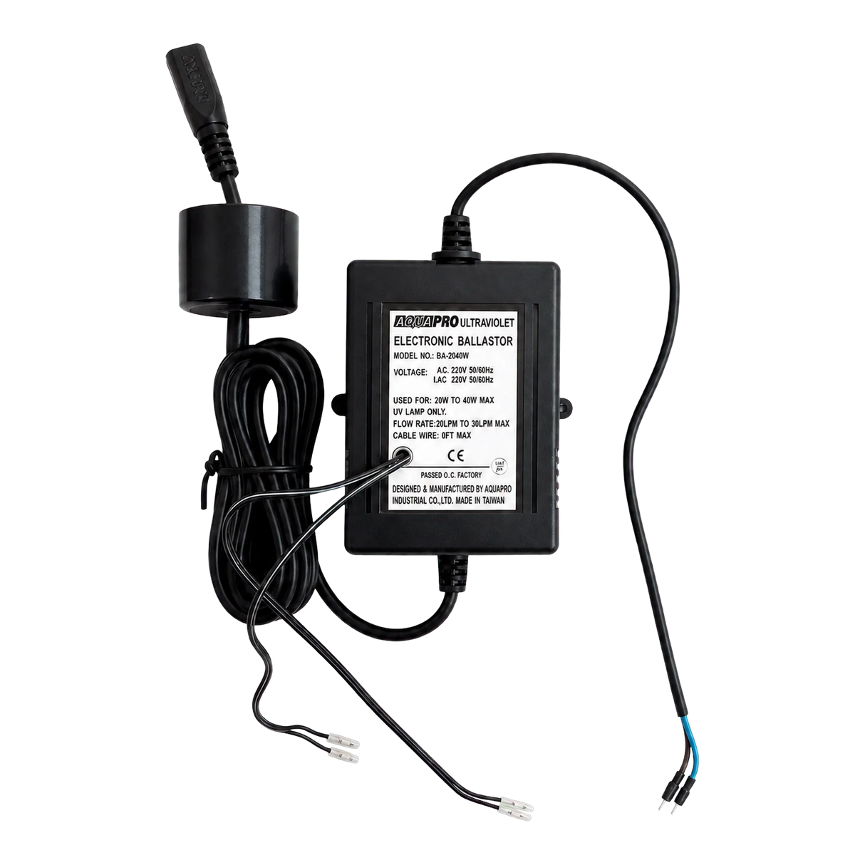 AQUAPRO 40W UV Ballast with Indicator Connection BA-2040W-60
