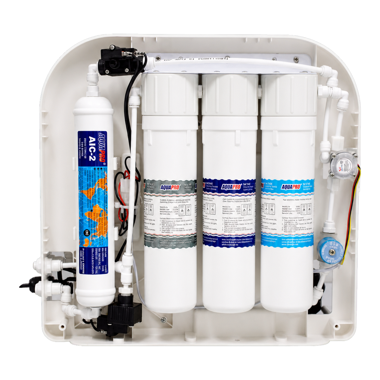 AQUAPRO 700 GPD High Flow Tankless RO System filter interior