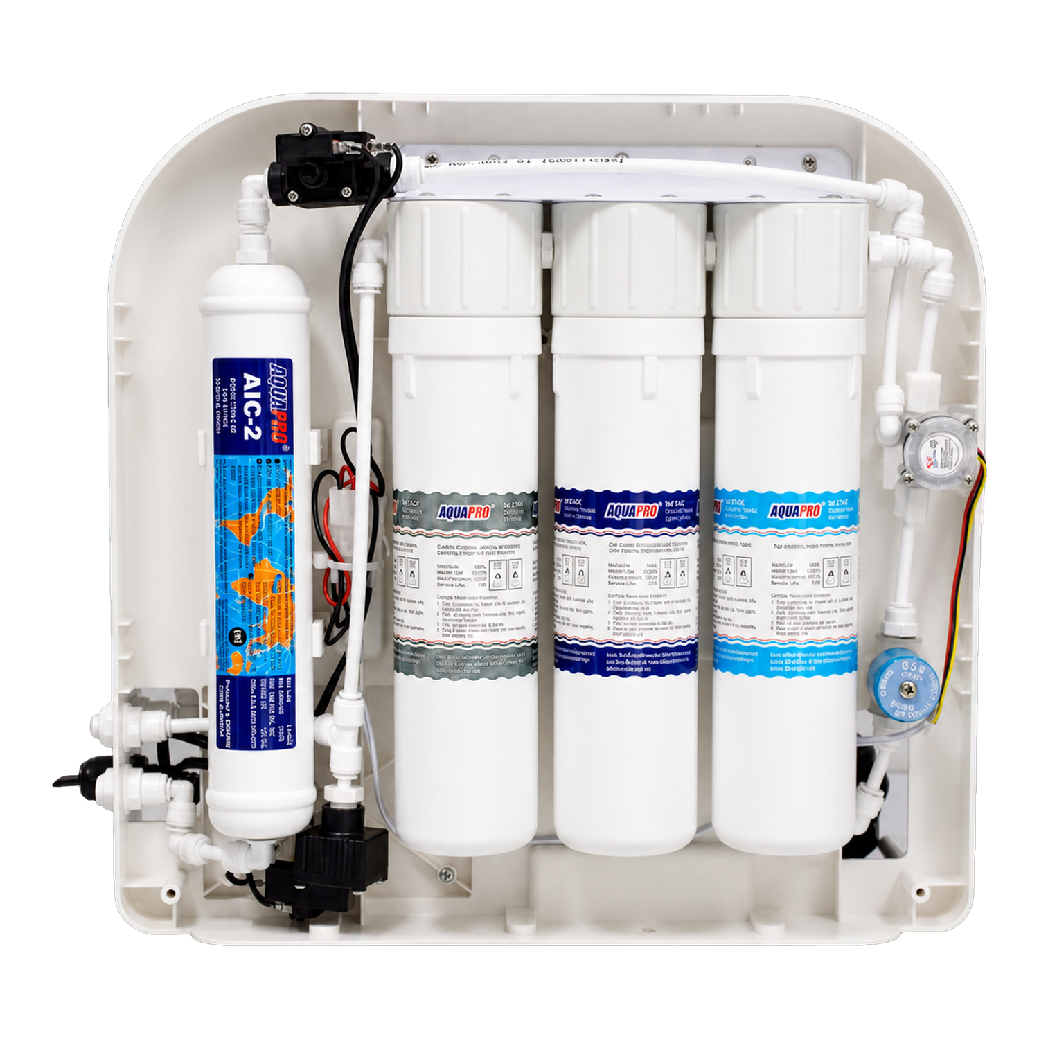 AQUAPRO 700 GPD High Flow Tankless RO System filter interior