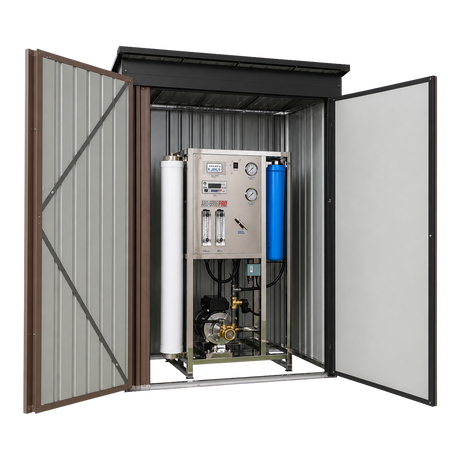 800 GPD RO System ARO-800G in open installation shelter