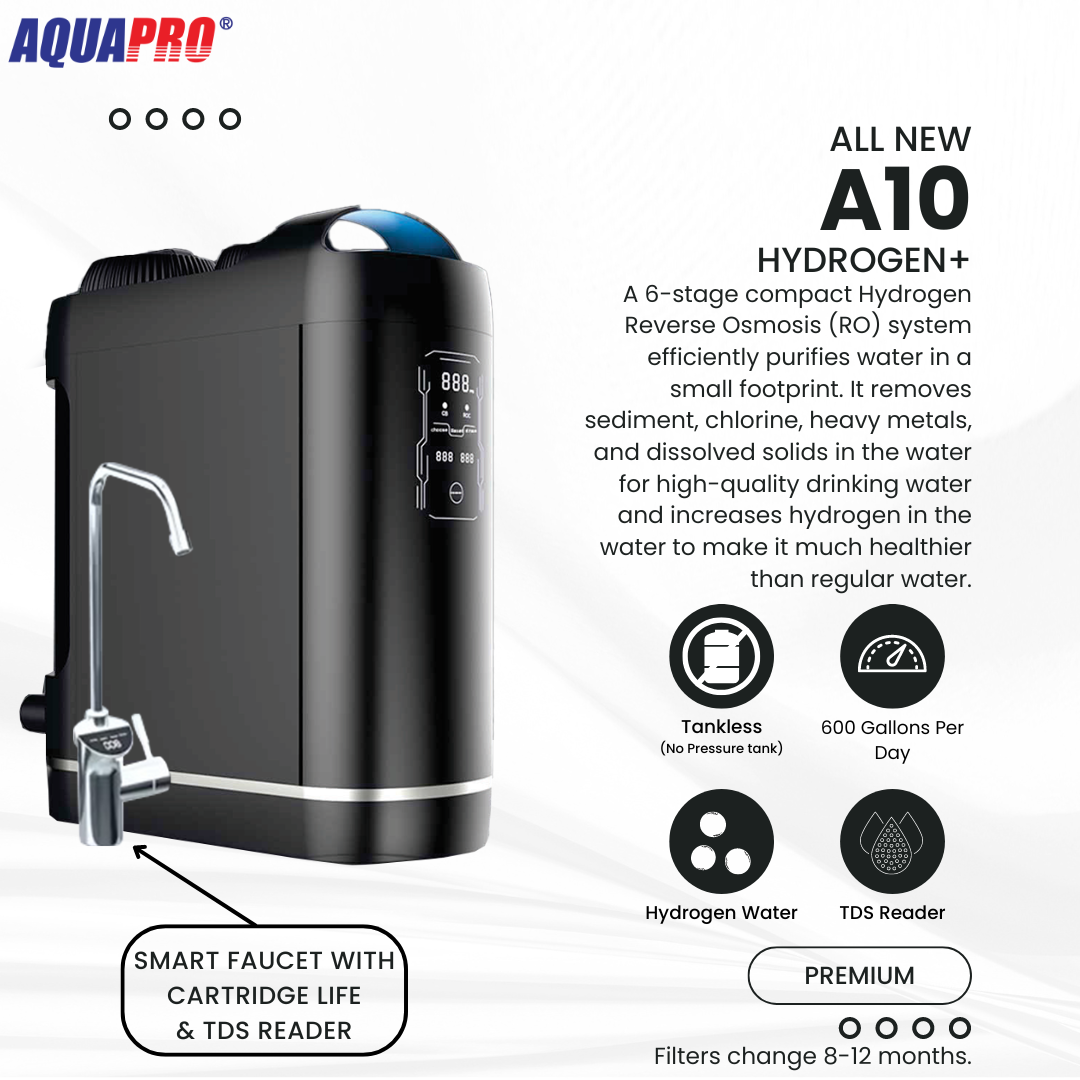 600 GPD Hydrogen Under Sink Alkaline RO System Water Purifier