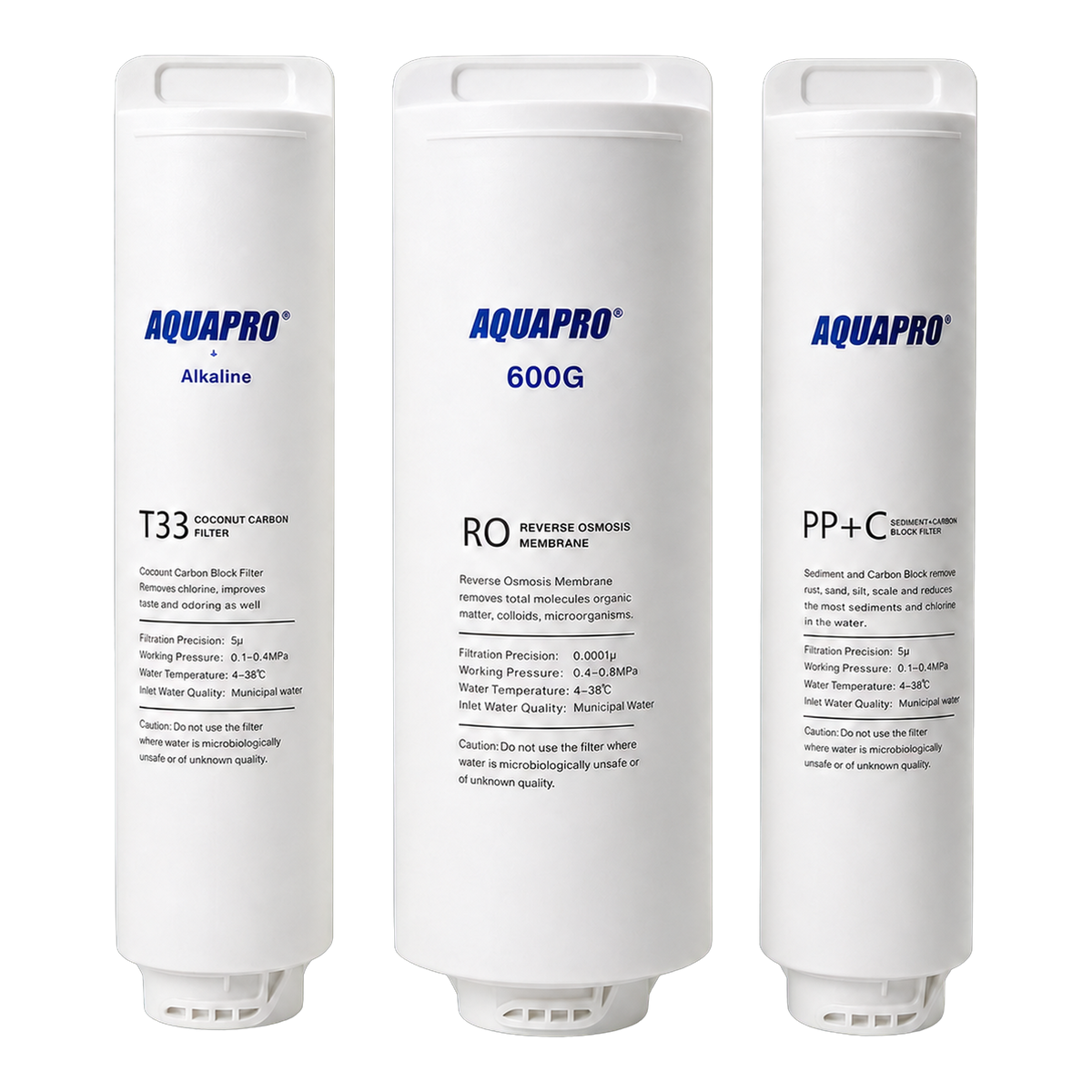 AQUAPRO ABT-600 complete PP+C T33 alkaline and RO membrane filter set