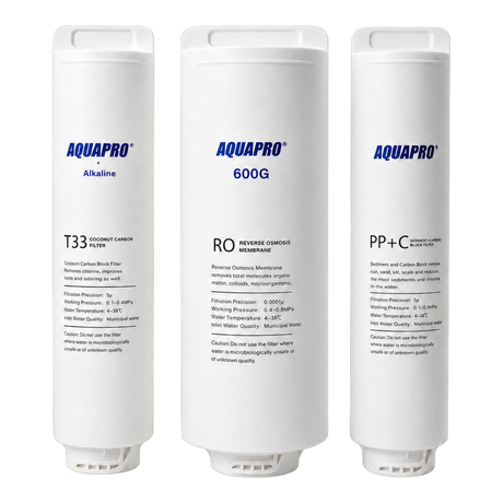 AQUAPRO ABT-600 complete PP+C T33 alkaline and RO membrane filter set