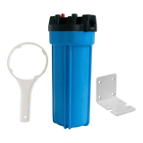 AQF blue cartridge filter housing with wrench and mounting bracket