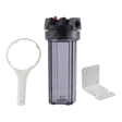 AQF clear cartridge filter housing with wrench and mounting bracket