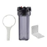 AQF clear cartridge filter housing with wrench and mounting bracket