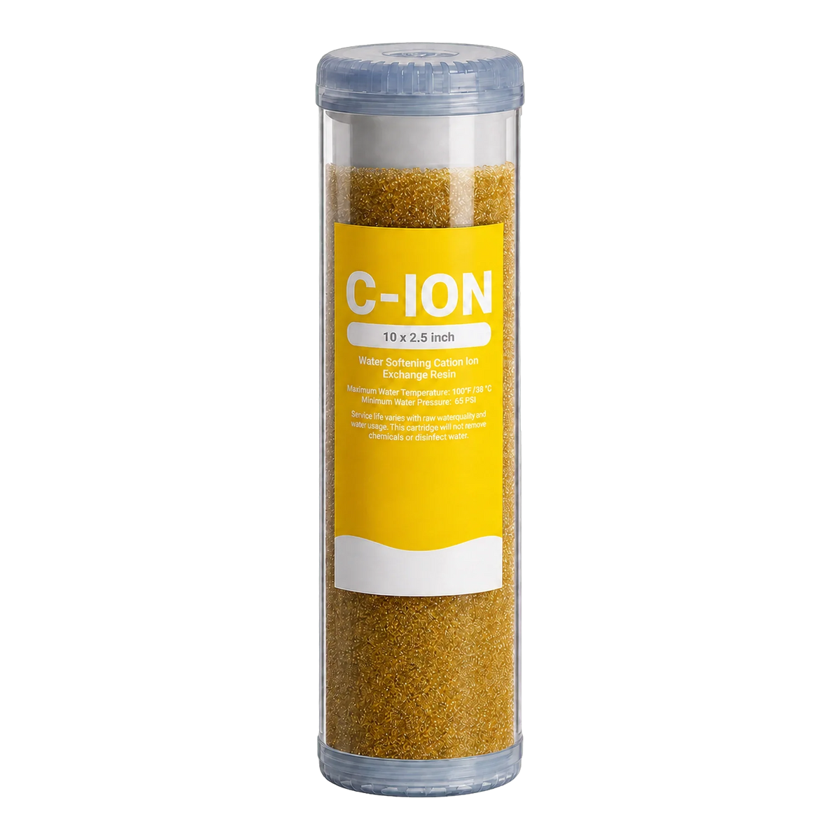 Cation resin filter cartridge for water softening