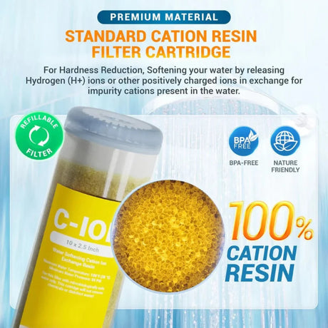 Cation resin filter cartridge premium material information