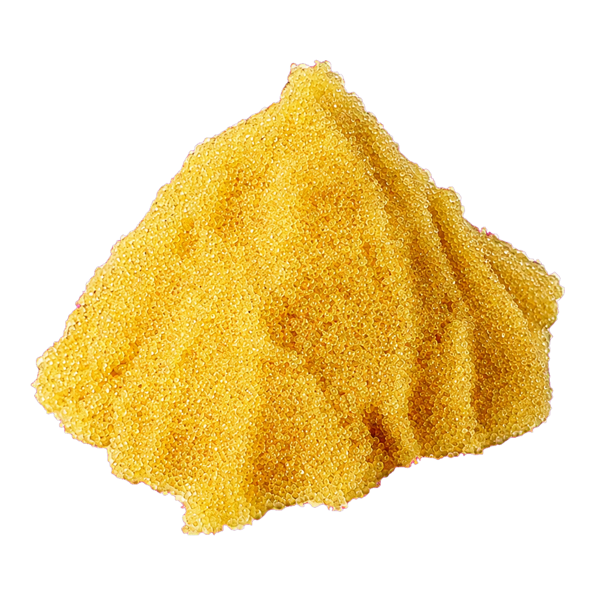 Golden cation resin granules