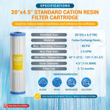 Cation Resin Filter Cartridge (Refillable) 20"x4.5"