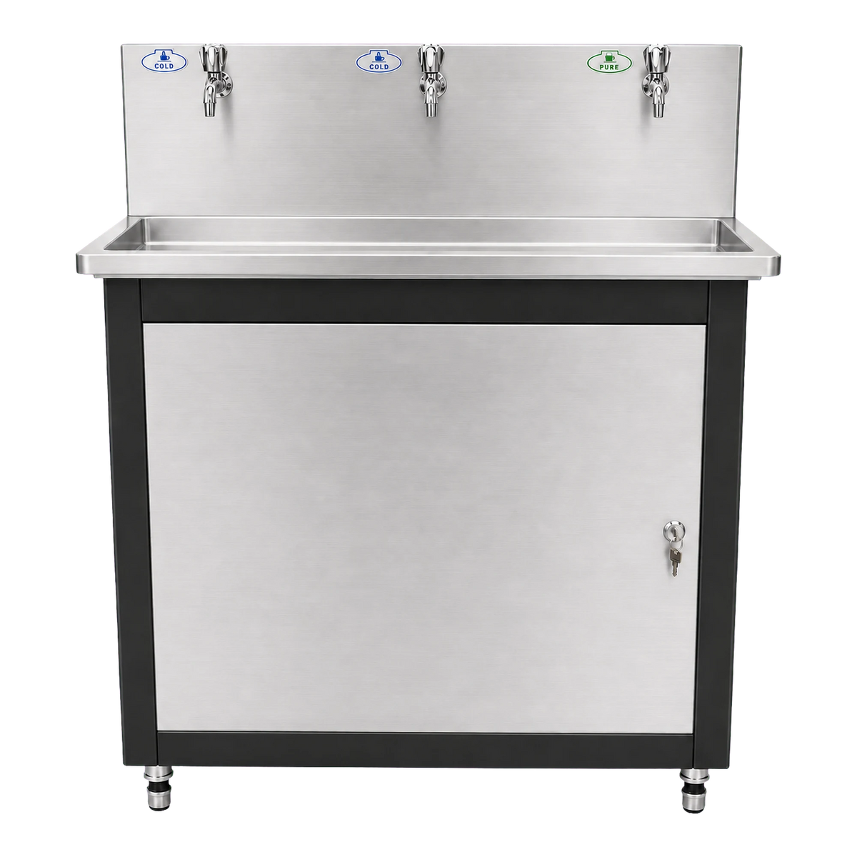 Commercial water dispenser with 400 GPD RO system front view
