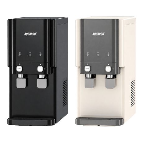 AquaPro countertop RO dispenser in black and white