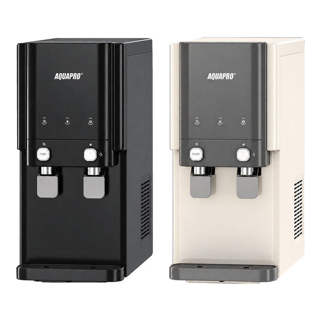 AquaPro countertop RO dispenser in black and white