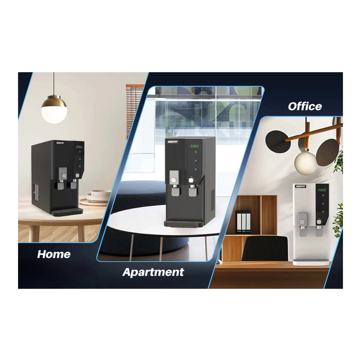 AquaPro countertop RO dispenser with clock - applications