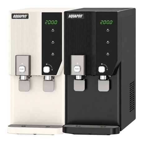 AquaPro countertop RO dispenser with clock - white and black