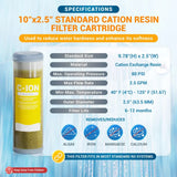 Cation Resin Filter Cartridge (Refillable) for Water Softening