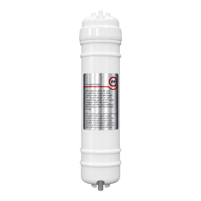 Sediment inline filter A06-PP — white cartridge with silver and red PP label